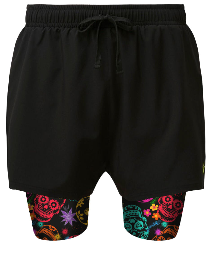 2 in 1 Double Layer Ultra Shorts | Day of the Dead