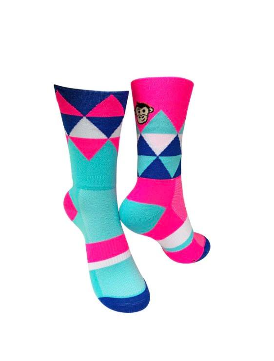 Monkey Sox Classic X7 Sport | Pink & Turquoise