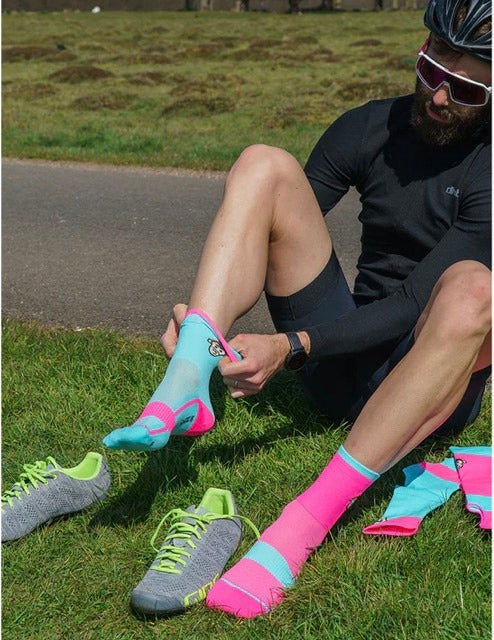 Monkey Sox Classic X5 Sport | Pink & Turquoise