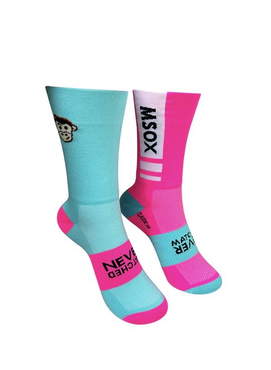 Monkey Sox Classic X8 Sport | Pink & Turquoise
