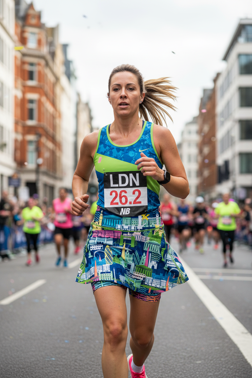 45-Year-Old Woman Running London Marathon with Race Number