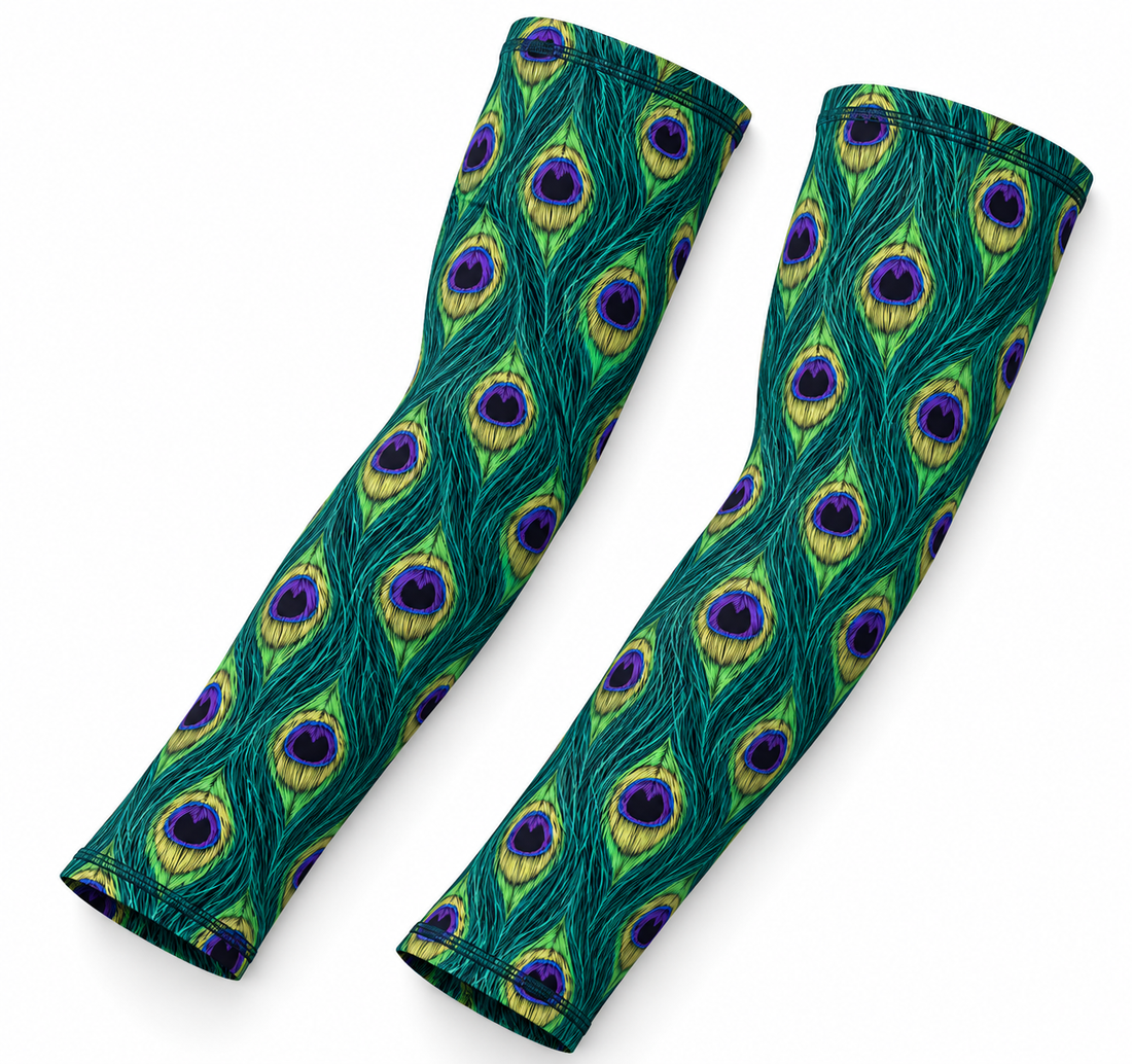 Arm Sleeves | Green Peacock