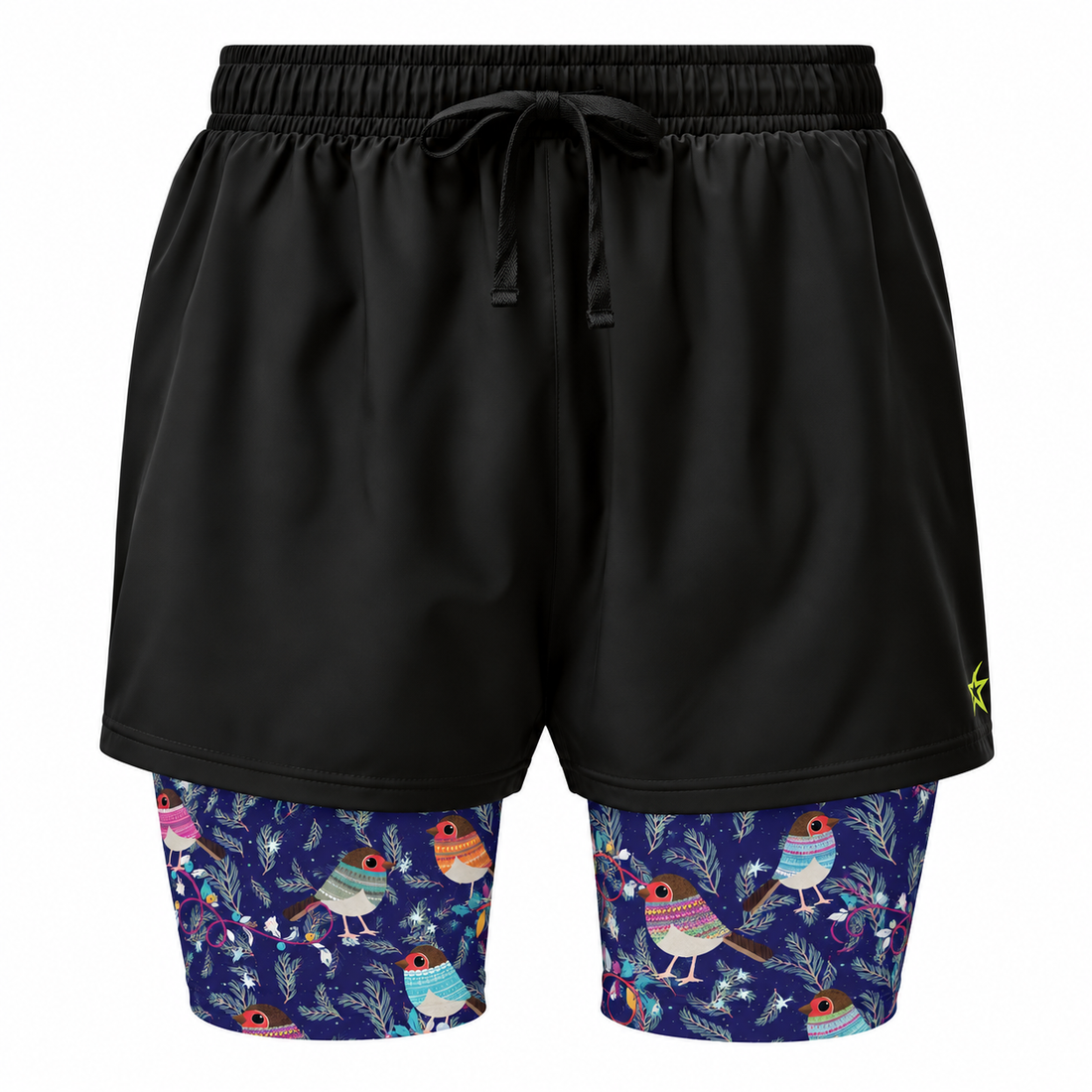 2 in 1 Double Layer Christmas Ultra  Shorts | Rockin Robin
