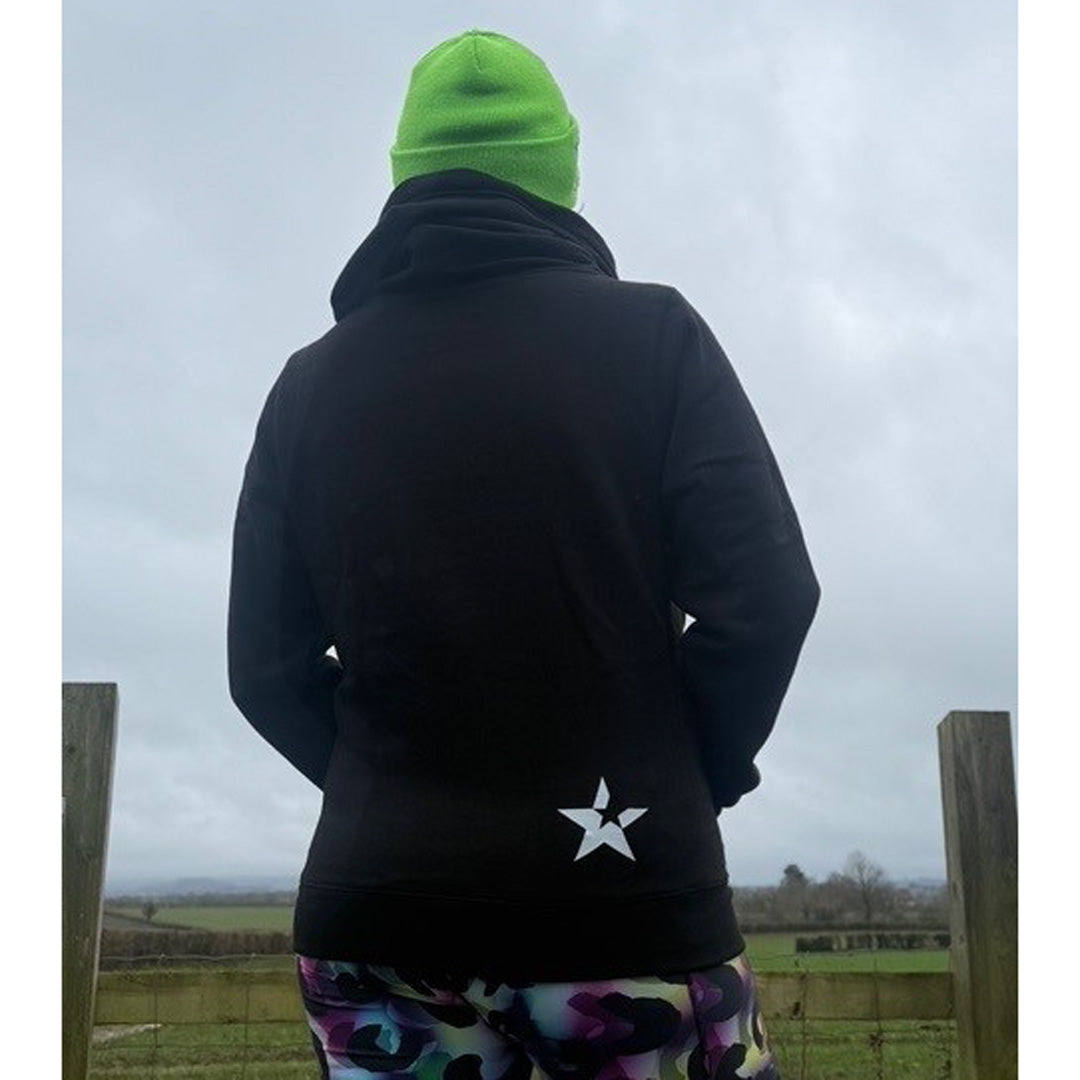 Sale  Cross Neck Hoodie |Black