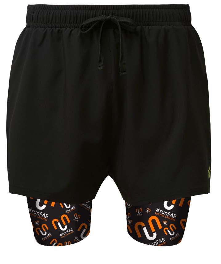 2 in 1 Double Layer Ultra Shorts | runFAR Black