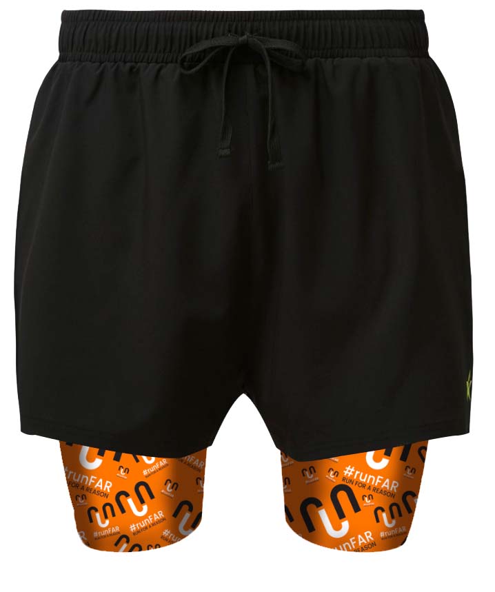 2 in 1 Double Layer Ultra Shorts | runFAR Orange