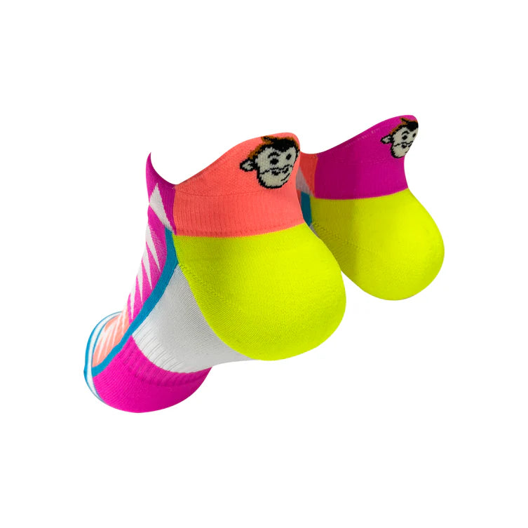 Monkey Sox Elite Pyramid Sports Ankle| White Fluoro