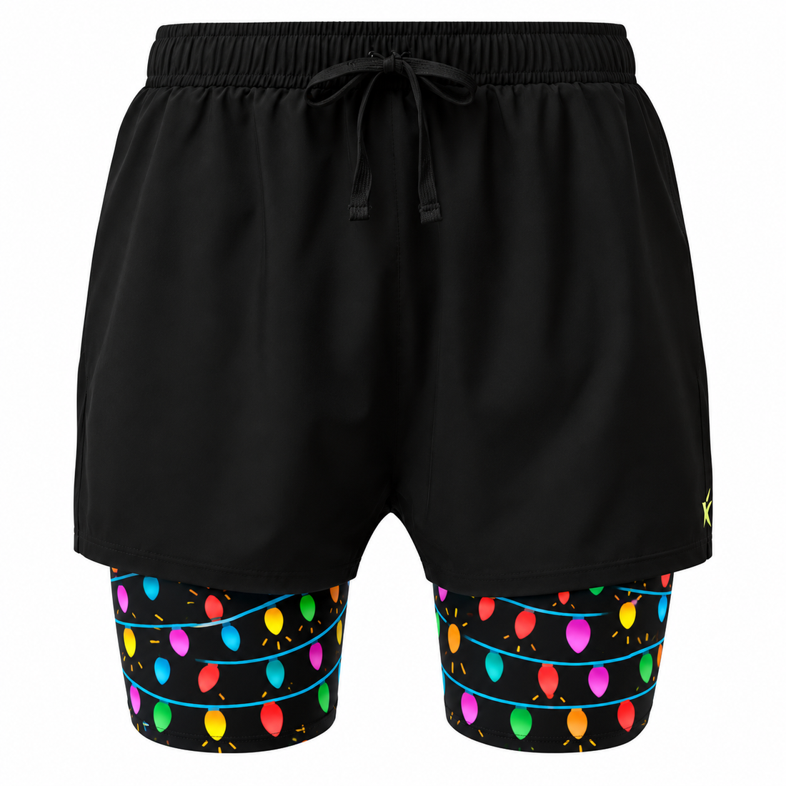 2 in 1 Double Layer Christmas Ultra  Shorts | Festoon