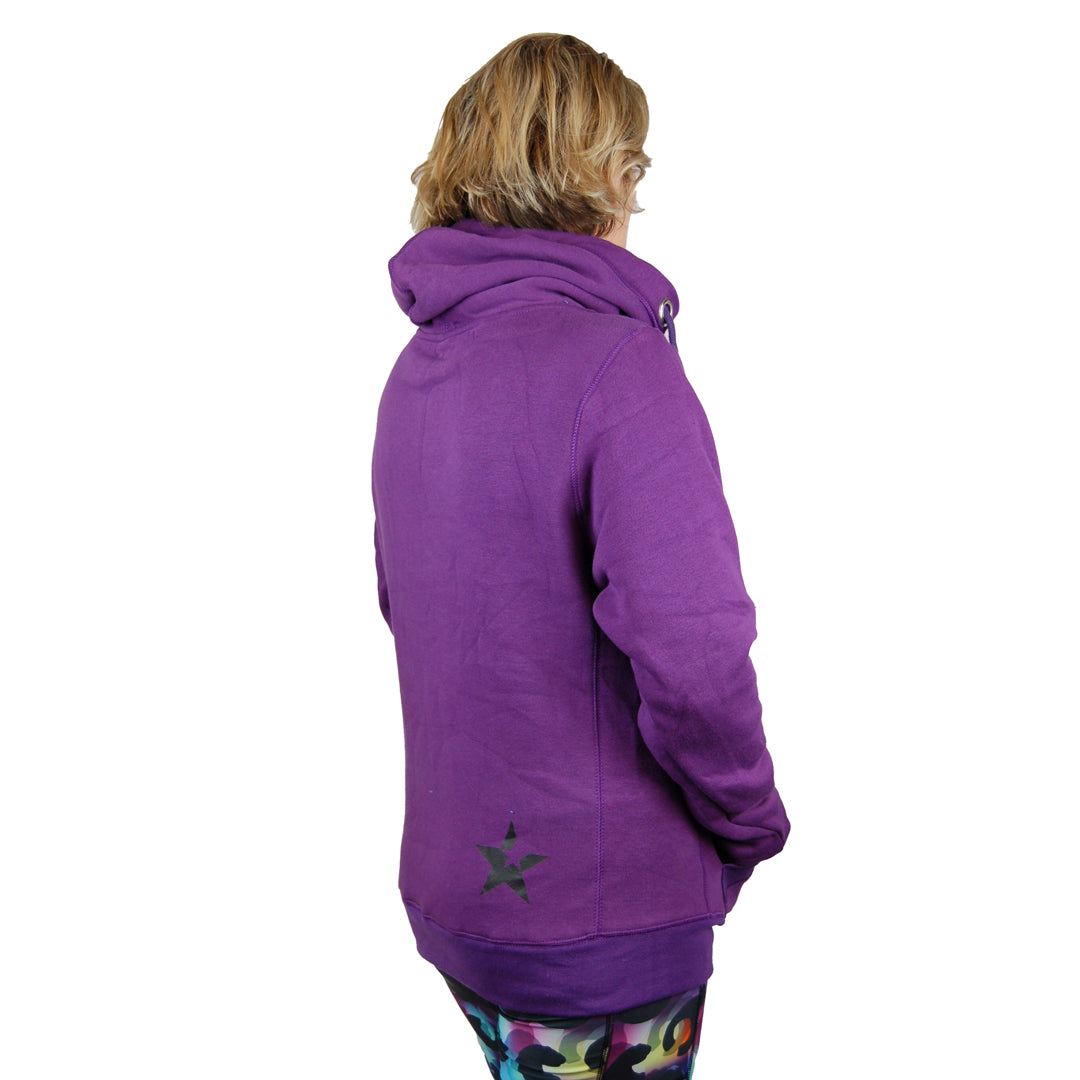 Cross Neck Hoodie | Dark Purple