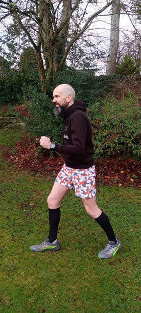 MENS Fit Trail Shorts | Orange Geo Camo
