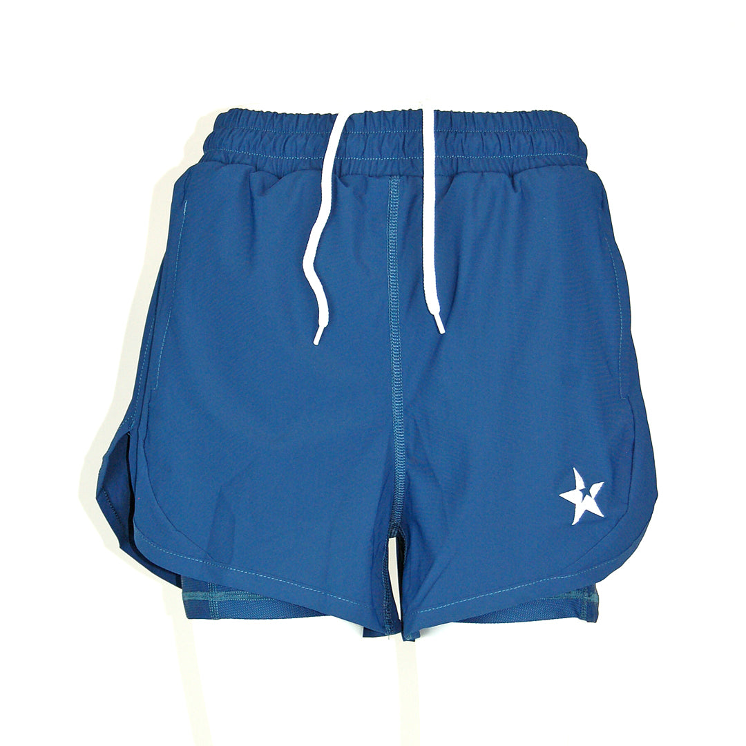 Ladies Fit Double Layer Shorts | Navy Blue