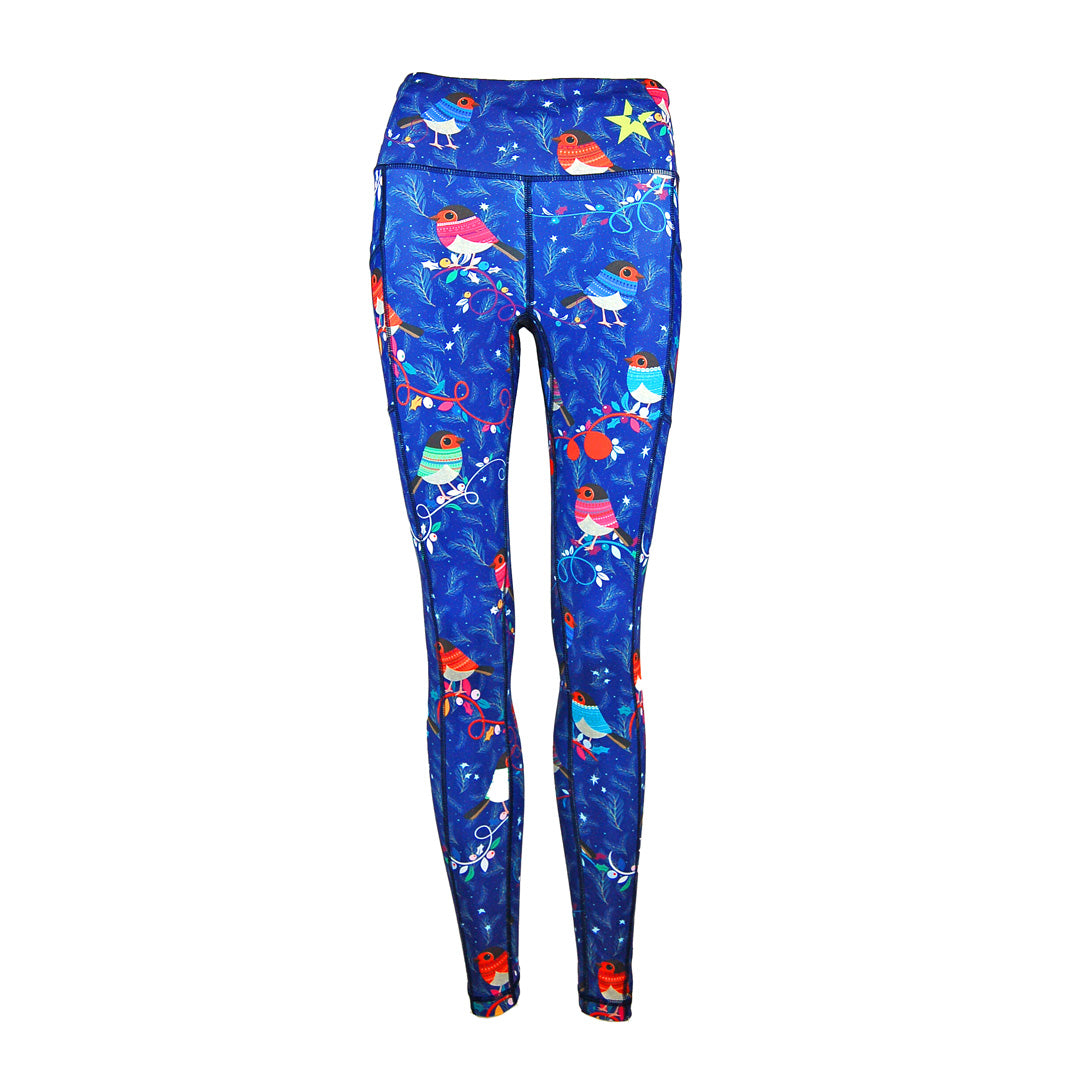 FLEECE Christmas Leggings |Rockin Robin