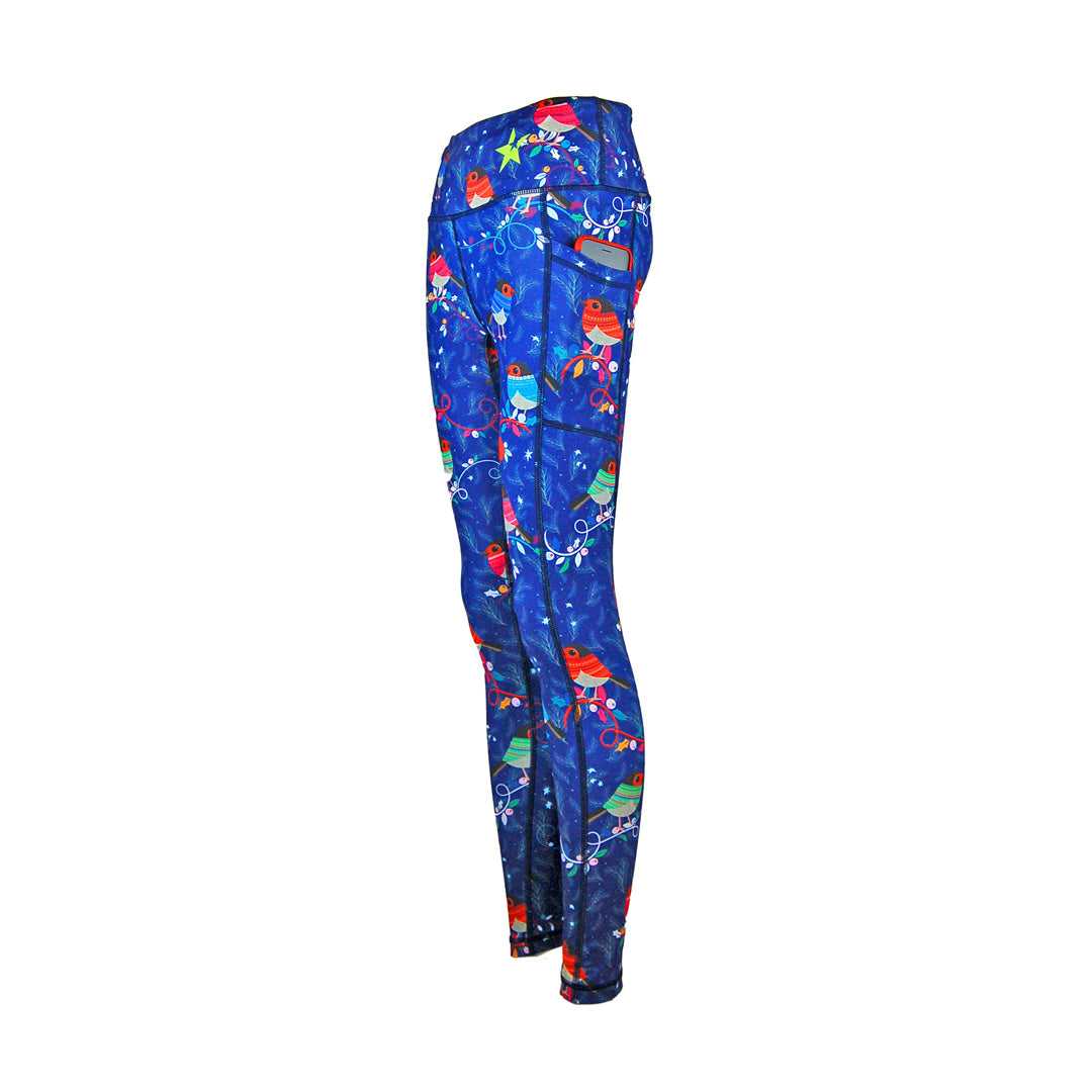 FLEECE Christmas Leggings |Rockin Robin