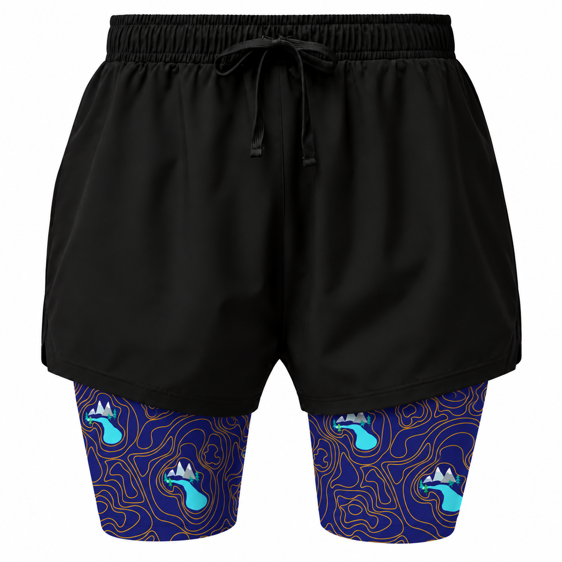 Mens 2 in 1 Double Layer Ultra Shorts | Peaks & Patterns