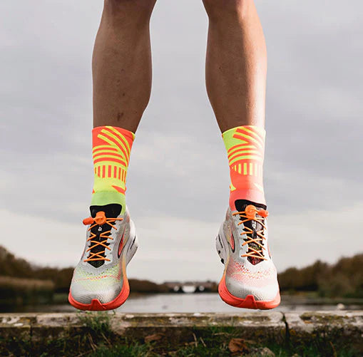 Monkey Sox Classic Track Sports Crew | Orange & Yellow