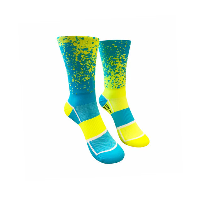 Monkey Sox Classic Sports Crew | Blue & Yellow Mist