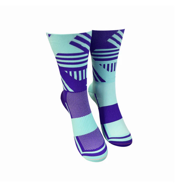 Monkey Sox Classic Sports Crew|Purple & Turquoise