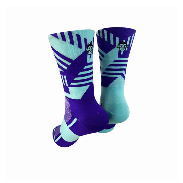 Monkey Sox Classic Sports Crew|Purple & Turquoise