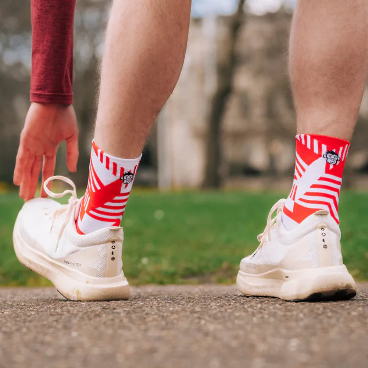 Monkey Sox Classic Sports Crew | Red and White