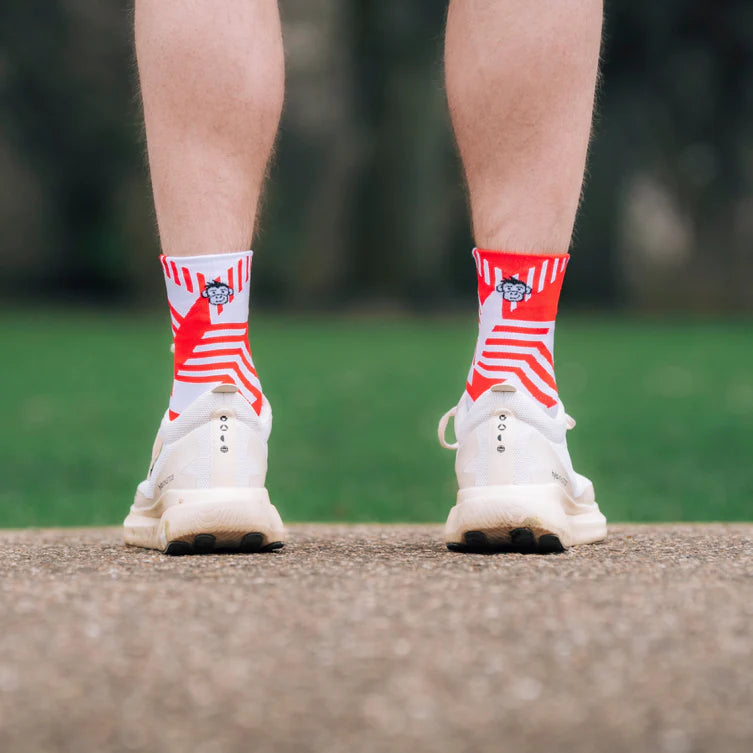 Monkey Sox Classic Sports Crew | Red and White