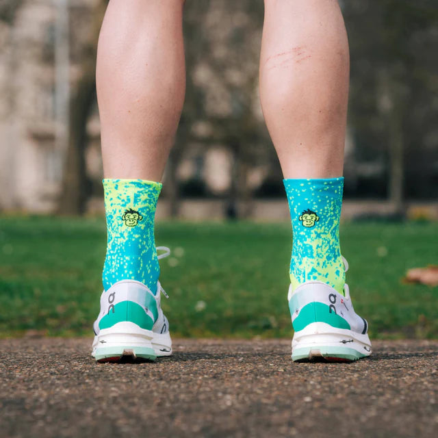Monkey Sox Classic Sports Crew | Blue & Yellow Mist