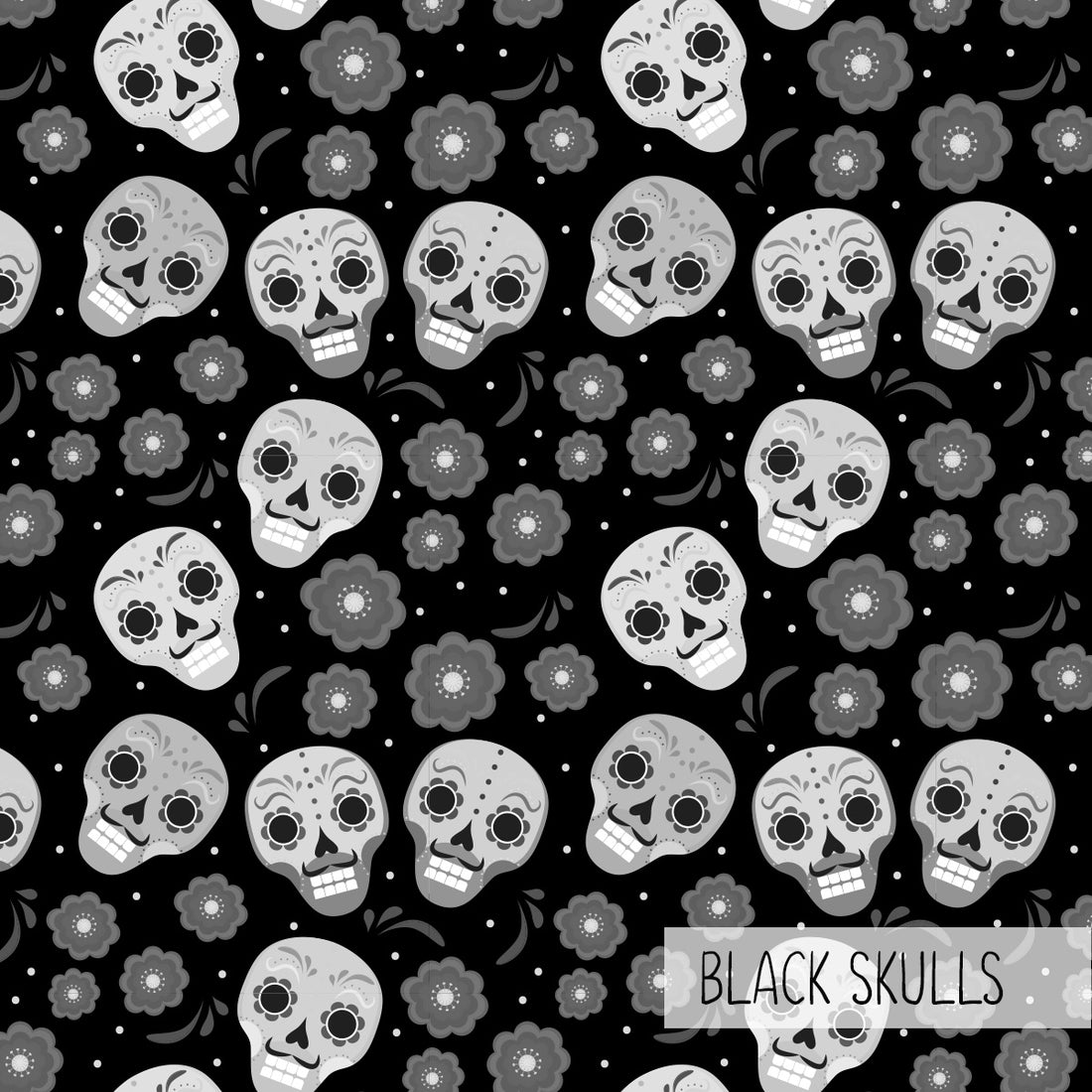 Neck Sleeve | Black Skulls