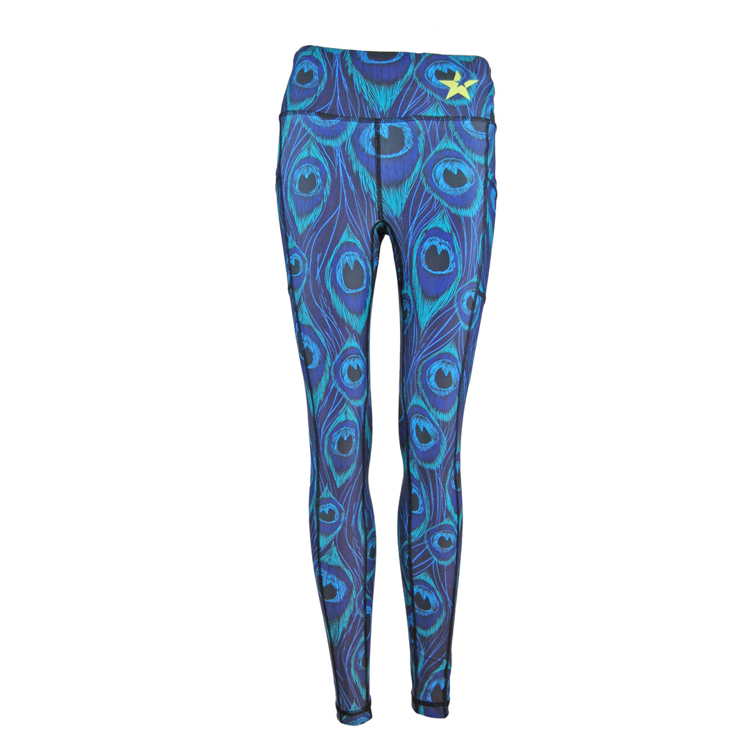 Unisex Leggings Blue Peacock