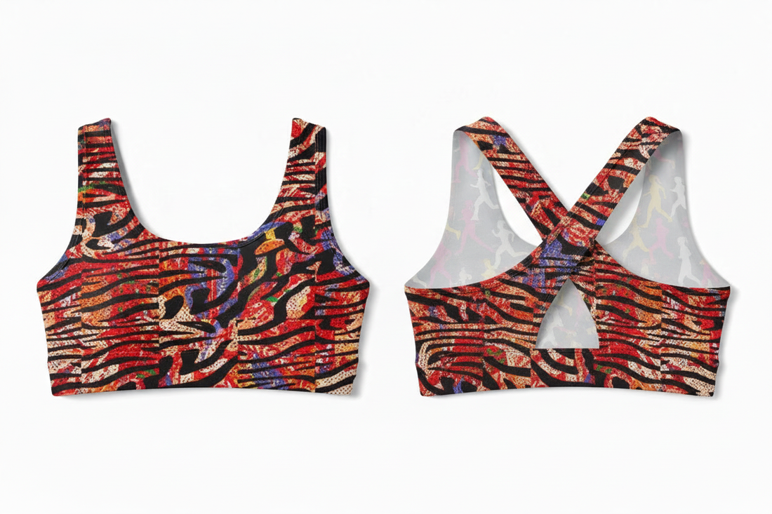 Crop top with vibrant animal print pattern