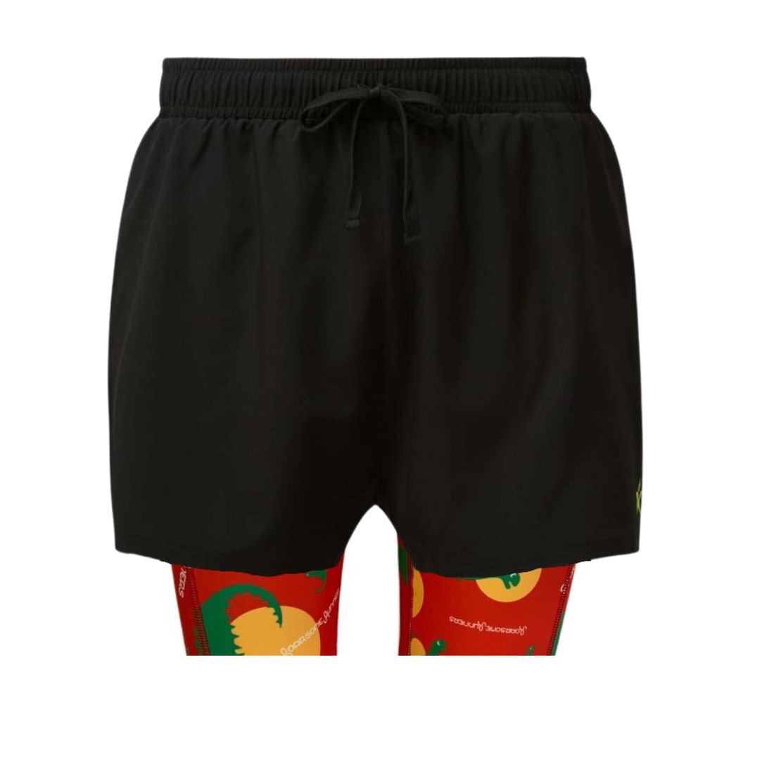 2 in 1 Double Layer Ultra Shorts | Be Roarsome Red