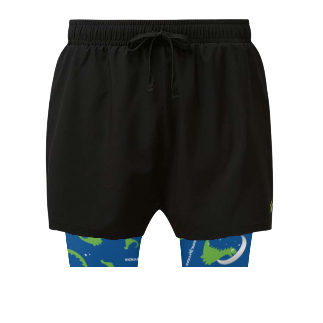 2 in 1 Double Layer Ultra Shorts | Be Roarsome Blue