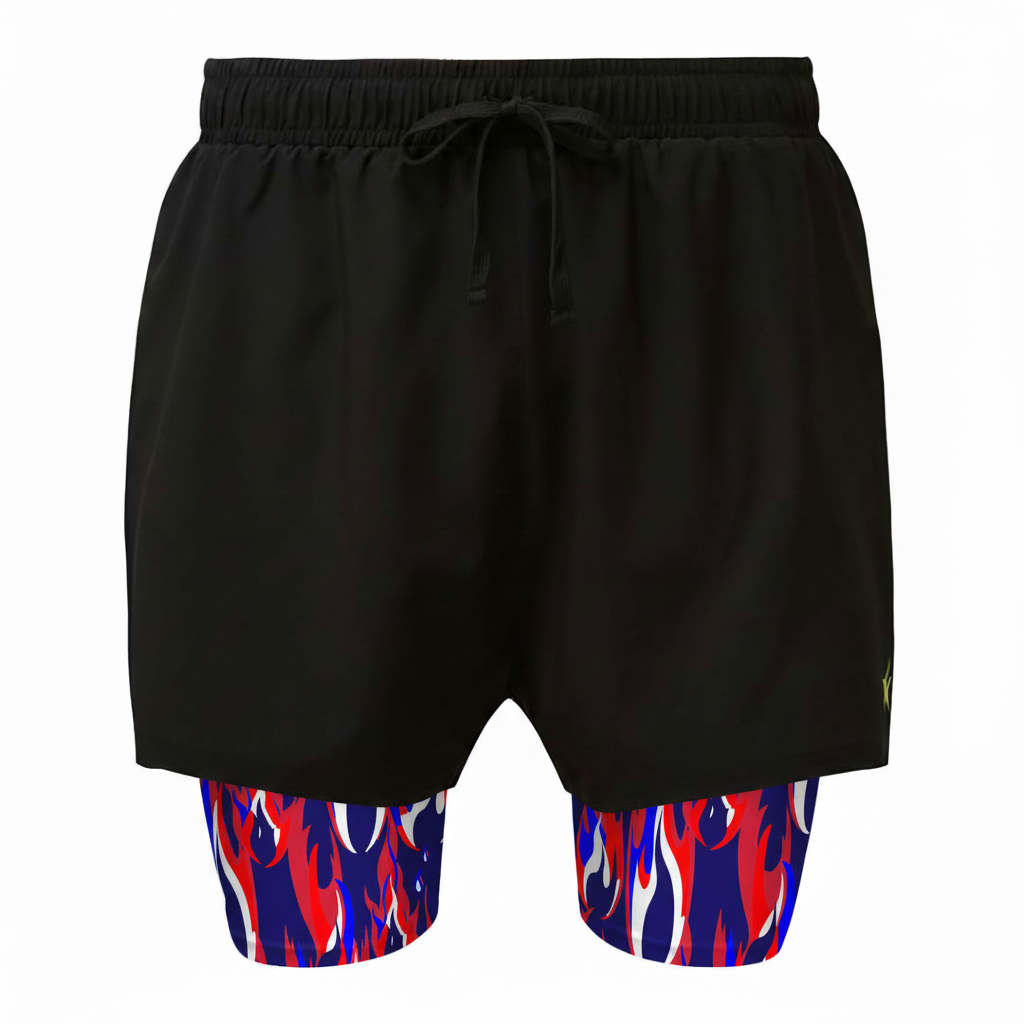 2 in 1 Double Layer  Ultra  Shorts | Chase Flames