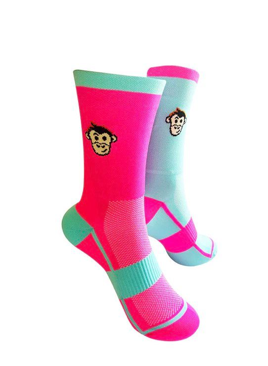 Monkey Sox Classic X5 Sport | Pink & Turquoise