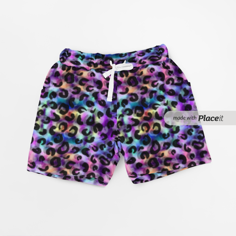 Double Layer Jazzy Shorts | Rainbow Leopard