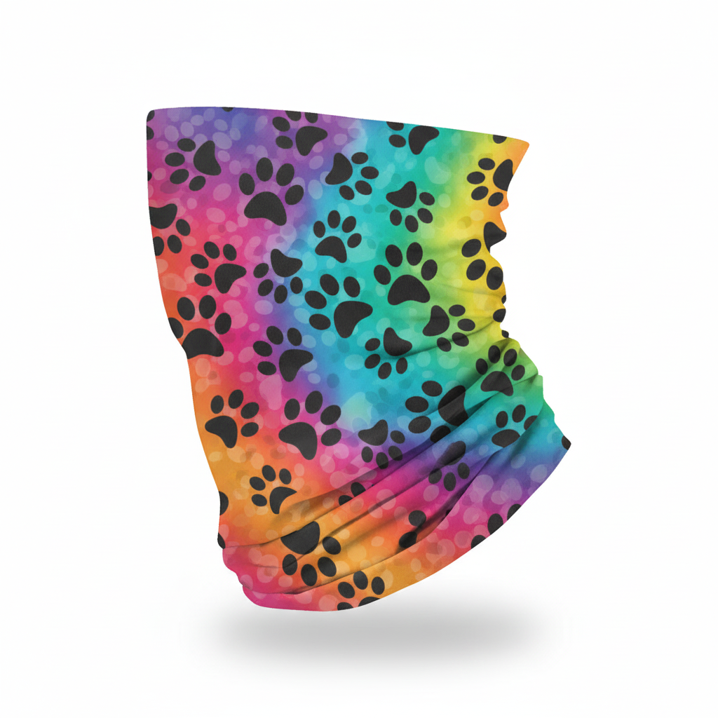 Rainbow Paws Neck Sleeve Mockup