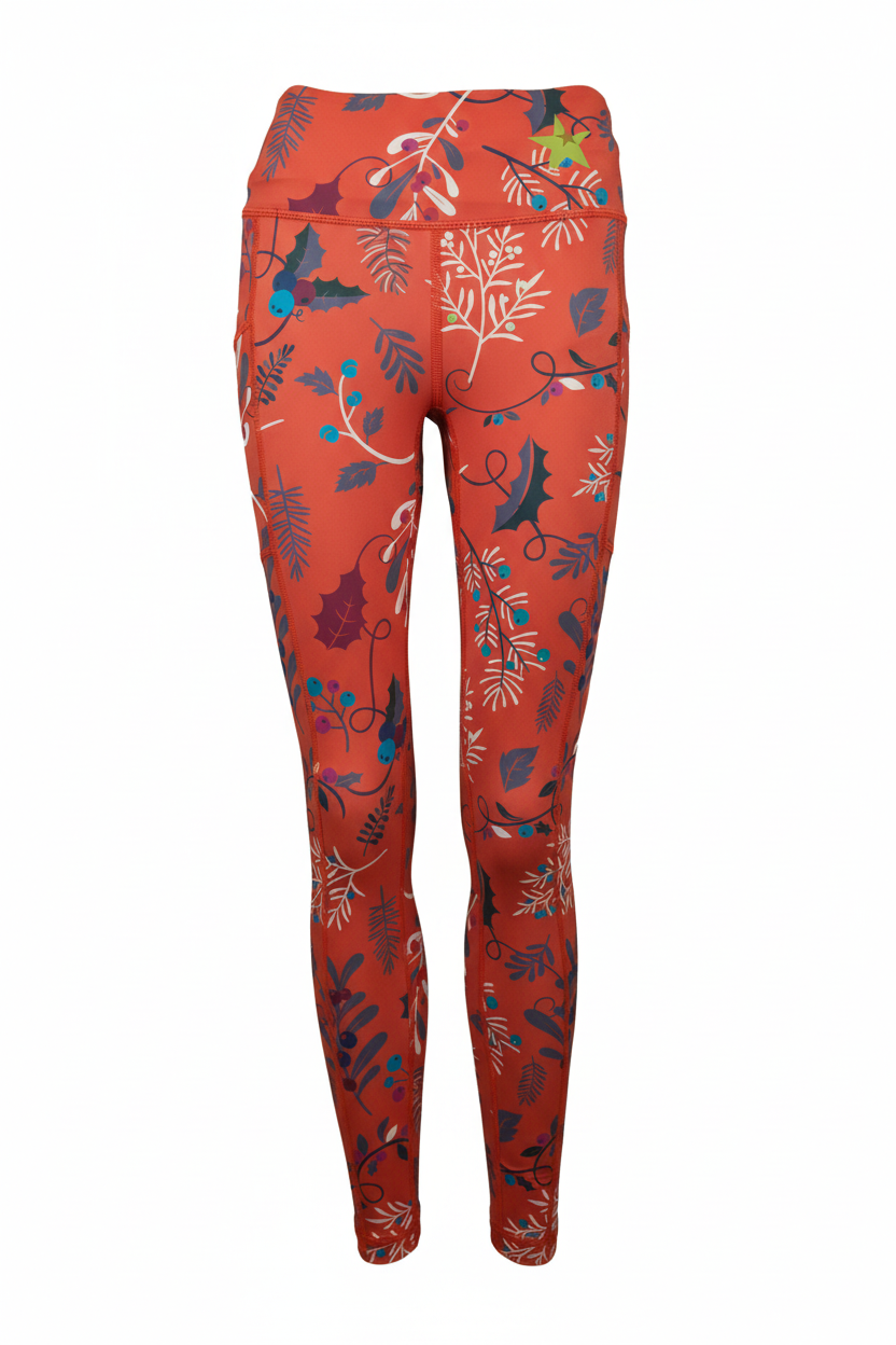 Red Winterberry leggings