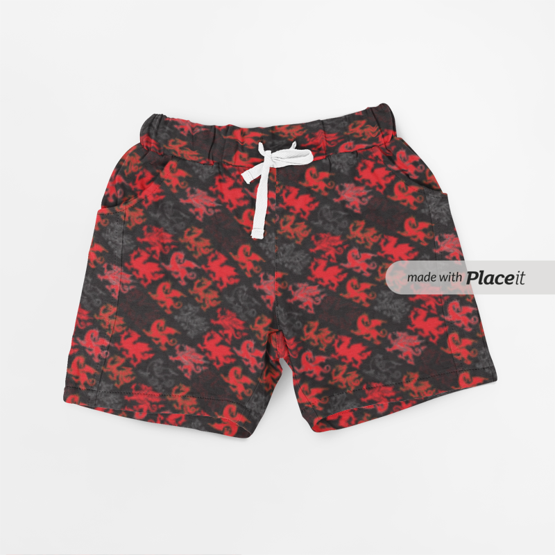 Double Layer Jazzy Shorts | Red Dragon