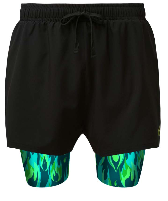 2 in 1 Double Layer Ultra Shorts | Copper Flame