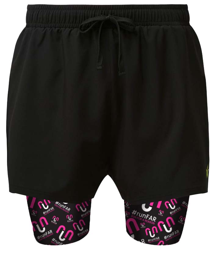 2 in 1 Double Layer Ultra Shorts | runFAR Pink