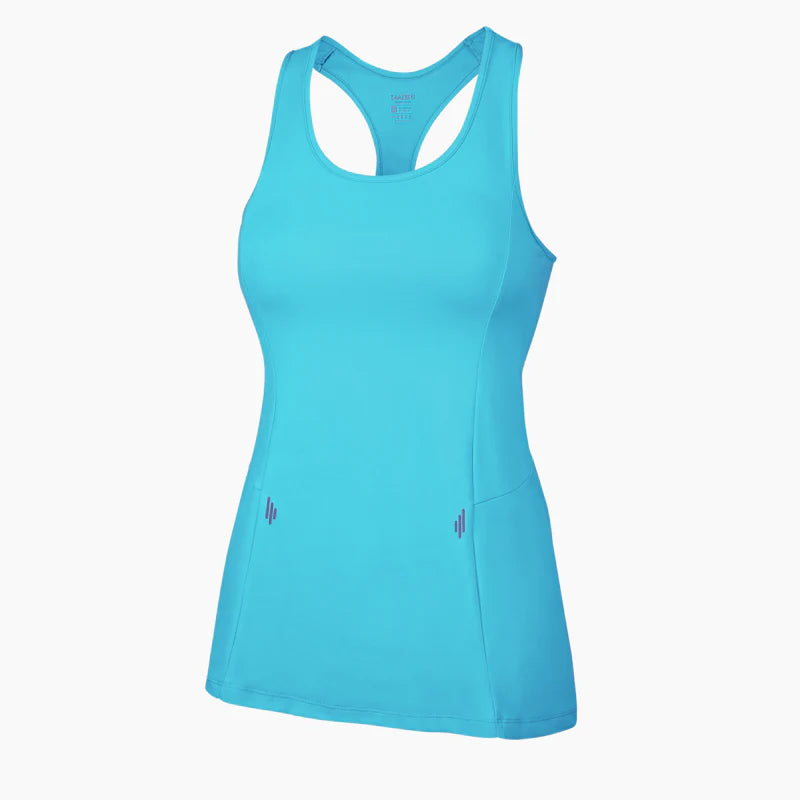 ZAAZEE Alana Racer-back Fitness Vest-Brazen Aqua Green