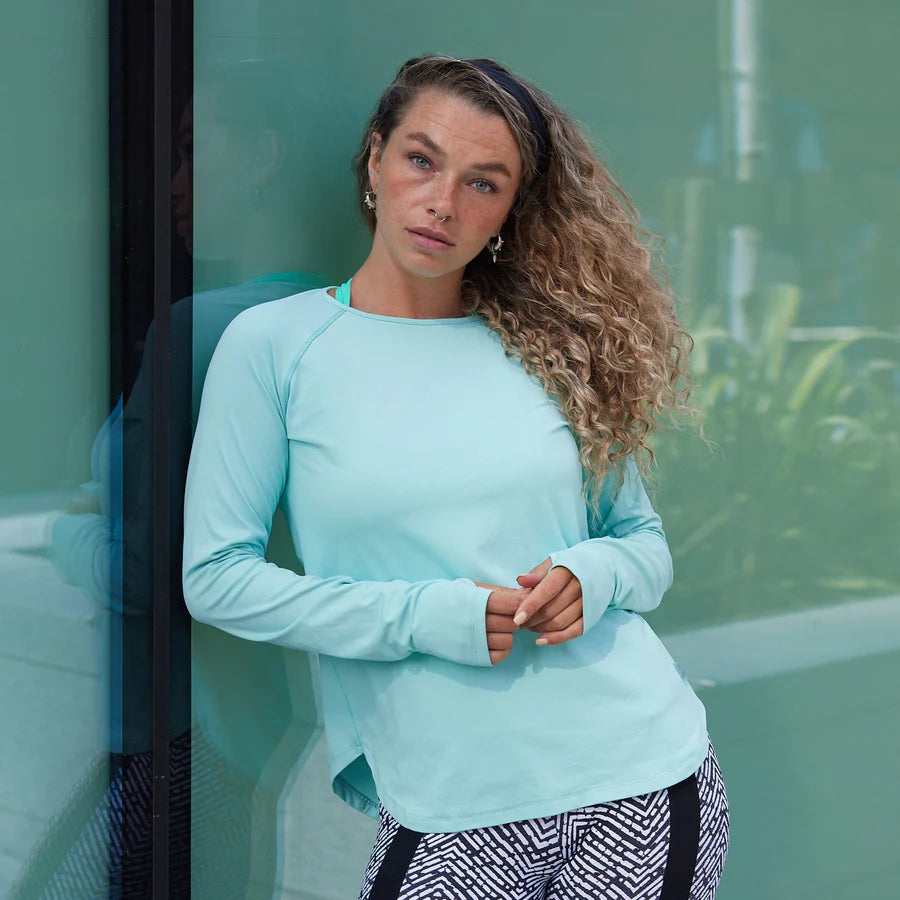 ZAAZEE Ava Long Sleeved Top-Ice Mint